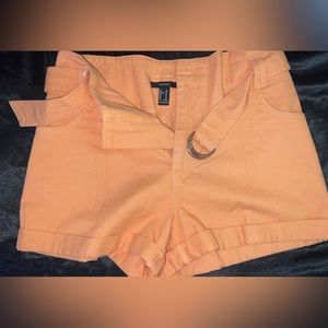 Peach Orange Jean Shorts